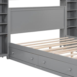 HomeRoots Gray Wood Queen Bed Frame – Contemporary Platform Design with Sturdy Support for Stylish Sleep Solutions 672553