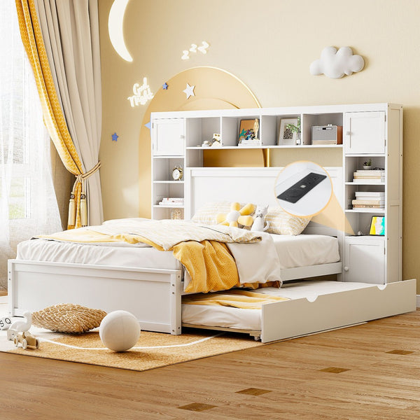 HomeRoots White Wood Queen Bed Frame - Modern Platform Design for Serene Bedrooms, Durable & Stylish Support 672554