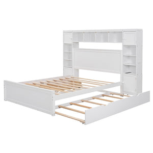 HomeRoots White Wood Queen Bed Frame - Modern Platform Design for Serene Bedrooms, Durable & Stylish Support 672554