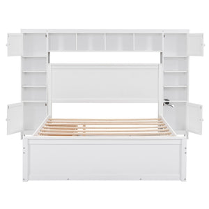 HomeRoots White Wood Queen Bed Frame - Modern Platform Design for Serene Bedrooms, Durable & Stylish Support 672554