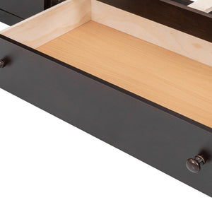 HomeRoots Espresso Wood Queen Bed Frame – Modern Design with Durable Support, No Box Spring Needed, Easy Assembly 672555