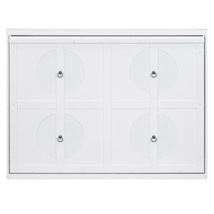 HomeRoots White Wood Full Murphy Bed – Elegant Space-Saving Solution for Guest Rooms, Studios & Home Offices 672564