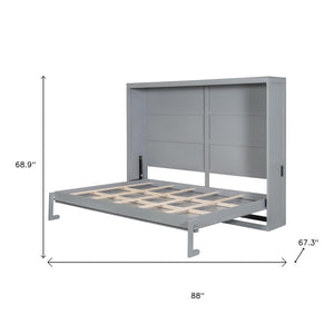 HomeRoots Gray Wood Queen Murphy Bed - Stylish Space-Saving Design with Durable Craftsmanship for Any Room 672565