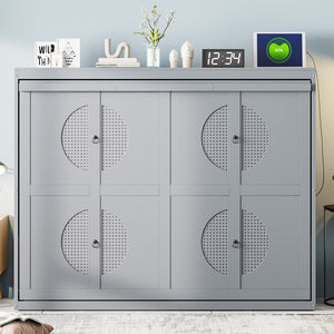HomeRoots Gray Wood Queen Murphy Bed - Stylish Space-Saving Design with Durable Craftsmanship for Any Room 672565