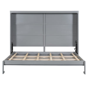 HomeRoots Gray Wood Queen Murphy Bed - Stylish Space-Saving Design with Durable Craftsmanship for Any Room 672565