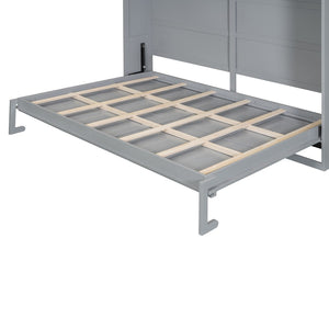 HomeRoots Gray Wood Queen Murphy Bed - Stylish Space-Saving Design with Durable Craftsmanship for Any Room 672565