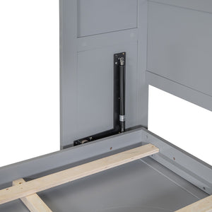 HomeRoots Gray Wood Queen Murphy Bed - Stylish Space-Saving Design with Durable Craftsmanship for Any Room 672565