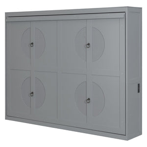 HomeRoots Gray Wood Queen Murphy Bed - Stylish Space-Saving Design with Durable Craftsmanship for Any Room 672565