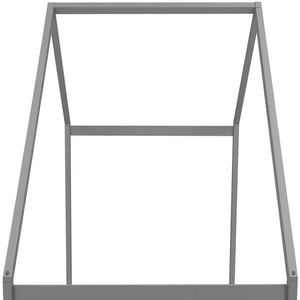 HomeRoots Gray Wood Twin Bed Frame – Modern Platform Design, Durable Support, Ideal for Small Spaces & Guests 672567