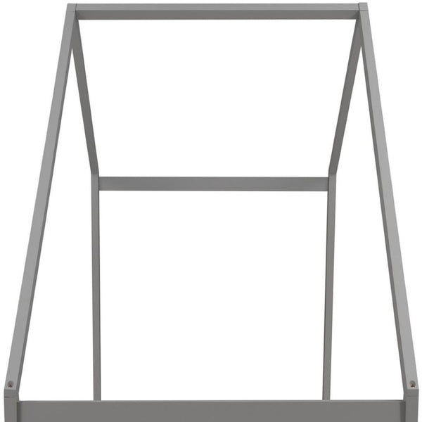 HomeRoots Gray Wood Twin Bed Frame – Modern Platform Design, Durable Support, Ideal for Small Spaces & Guests 672567