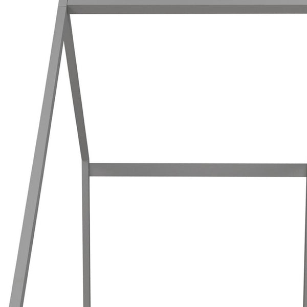HomeRoots Gray Wood Twin Bed Frame – Modern Platform Design, Durable Support, Ideal for Small Spaces & Guests 672567