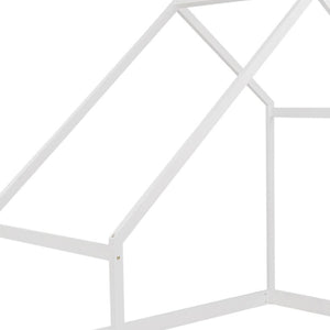 HomeRoots White Wood Twin Bed Frame - Elegant Design, Durable Construction, Easy Assembly & Modern Aesthetic! 672568