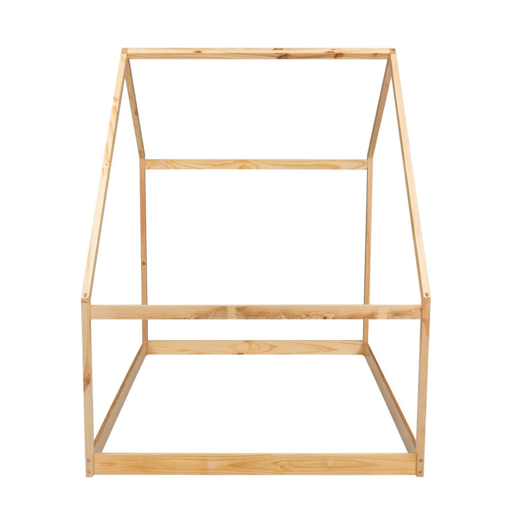 HomeRoots Natural Wood Full Bed Frame - Stylish, Durable & Modern Design for Ultimate Comfort in Any Bedroom 672569