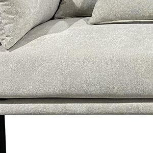 HomeRoots 85" Beige Fabric Sofa with Solid Wood Frame & Tufted Cushions - Stylish Comfort & Modern Design 672575
