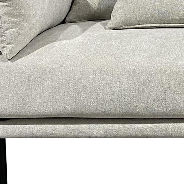 HomeRoots 85" Beige Fabric Sofa with Solid Wood Frame & Tufted Cushions - Stylish Comfort & Modern Design 672575