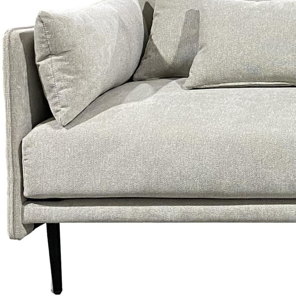 HomeRoots 85" Beige Fabric Sofa with Solid Wood Frame & Tufted Cushions - Stylish Comfort & Modern Design 672575