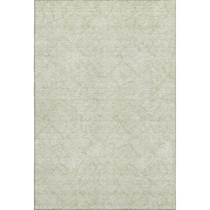HomeRoots 5' Artichoke Green & Ivory Floral Washable Area Rug – UV Protected, Durable & Stylish Home Accent 672577