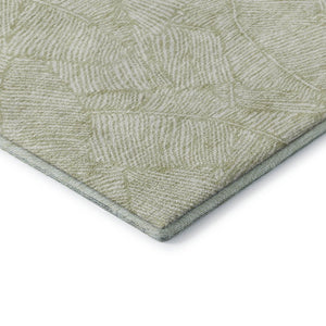 HomeRoots 8' Artichoke Green & Ivory Floral Round Rug - Washable, UV-Protected & Stain-Resistant for Versatile Style 672578