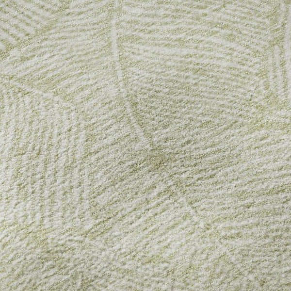 HomeRoots 8' Artichoke Green & Ivory Floral Round Rug - Washable, UV-Protected & Stain-Resistant for Versatile Style 672578