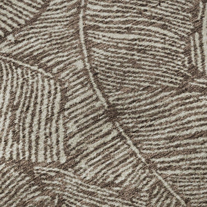 HomeRoots 8' Brown and Beige Floral Washable Round Rug - Durable, UV-Protected, Ideal for Homes with Kids & Pets 672590