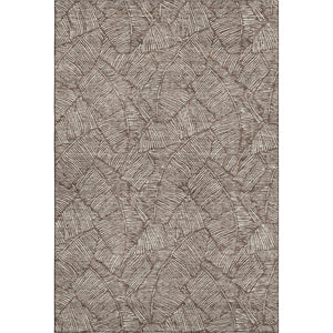 HomeRoots 8' X 10' Elegant Brown & Beige Floral Washable Area Rug with UV Protection for Any Home Decor 672591