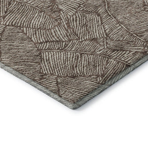 HomeRoots 8' X 10' Elegant Brown & Beige Floral Washable Area Rug with UV Protection for Any Home Decor 672591