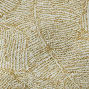 HomeRoots 8' Gold and Ivory Floral Area Rug - Washable, UV-Protected, Durable Design for Any Room Decor 672596