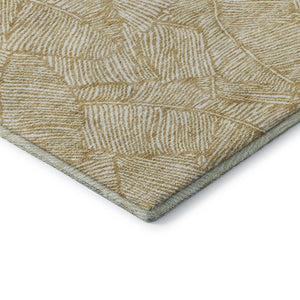 HomeRoots 10' X 14' Gold and Ivory Floral Area Rug - Stylish, Stain Resistant, UV Protected for Any Space 672599