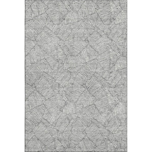 HomeRoots 10' Gray and Ivory Floral Area Rug - Washable, UV Protected, Stain Resistant for Family Homes 672605