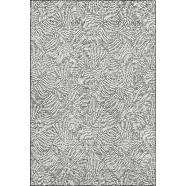 HomeRoots 10' Gray and Ivory Floral Area Rug - Washable, UV Protected, Stain Resistant for Family Homes 672605