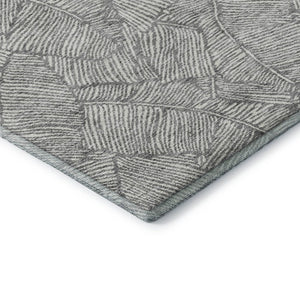 HomeRoots 10' Gray and Ivory Floral Area Rug - Washable, UV Protected, Stain Resistant for Family Homes 672605