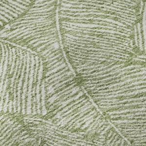 HomeRoots 8' Green and Ivory Floral Round Rug – Durable, Washable, UV-Protected, Ideal for High-Traffic Areas 672608