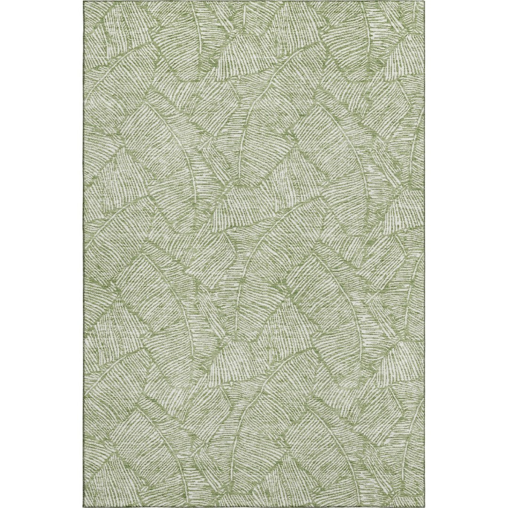 HomeRoots 9' X 12' Green Floral Area Rug - UV Protected, Stain Resistant, Durable Design for High-Traffic Areas 672610