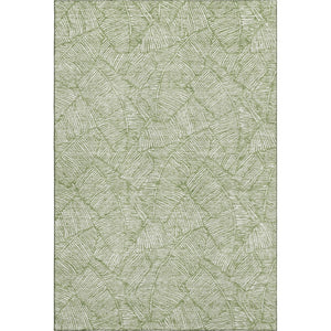 HomeRoots 10' X 14' Elegant Green and Ivory Floral Washable Area Rug with UV Protection for Home Comfort 672611