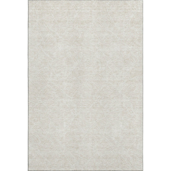 HomeRoots 9' X 12' Elegant Ivory & Beige Floral Area Rug - Washable, UV Protected, Durable for High-Traffic Areas 672616