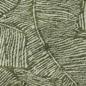 HomeRoots 8' Olive Green Floral Washable Round Rug - UV Protected, Durable, Stylish for Home & Outdoors 672626