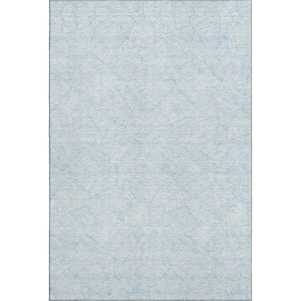 HomeRoots 5' X 8' Sky Blue Floral Area Rug – Washable, Stain Resistant, UV Protected for High-Traffic Spaces 672637