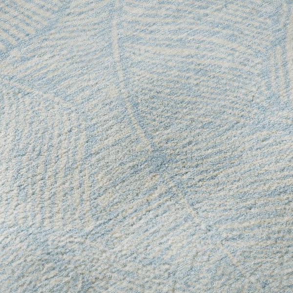 HomeRoots 8' Sky Blue Floral Washable Round Rug - Durable, Stain-Resistant, UV Protected for Home Elegance 672638