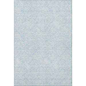 HomeRoots 8' X 10' Sky Blue & Ivory Floral Area Rug - Washable, UV Protected, Stain Resistant for Busy Homes 672639