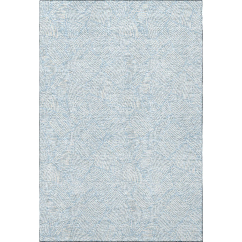 HomeRoots 9' X 12' Sky Blue Floral Washable Area Rug with UV Protection - Elegant, Durable & Stain-Resistant Design 672640