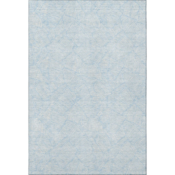 HomeRoots 9' X 12' Sky Blue Floral Washable Area Rug with UV Protection - Elegant, Durable & Stain-Resistant Design 672640