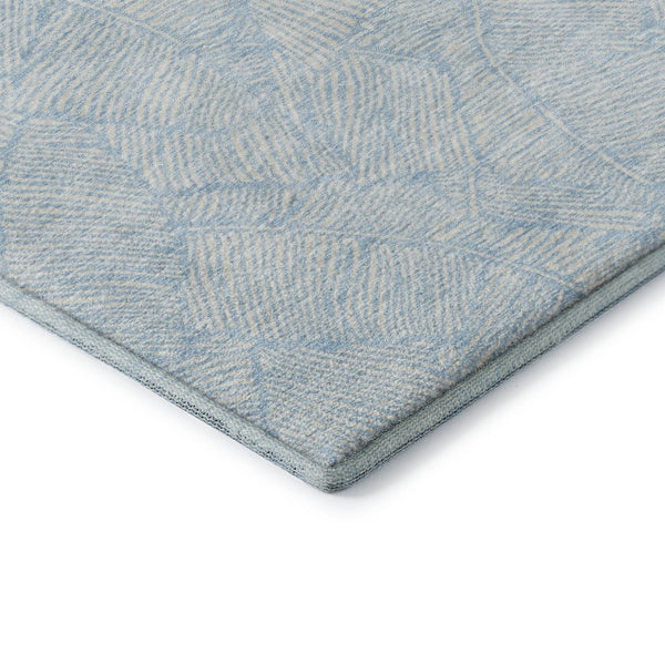 HomeRoots 10' X 14' Sky Blue & Ivory Floral Area Rug - Washable, Stain Resistant & UV Protected for High Traffic! 672641