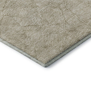 HomeRoots 8' Taupe and Beige Floral Round Rug - Washable, UV-Protected, Durable & Stain-Resistant Design! 672644