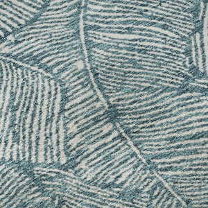 HomeRoots 8' Teal And Ivory Floral Round Rug - Durable, Stain-Resistant, UV-Protected for Indoor-Outdoor Use 672650