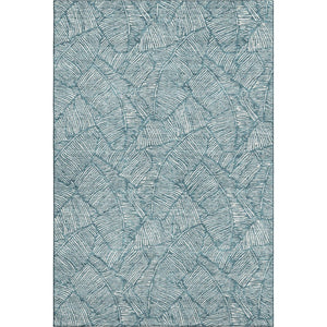 HomeRoots 10' X 14' Teal & Ivory Floral Area Rug – Washable, UV-Protected, Perfect for Family Living Spaces! 672653