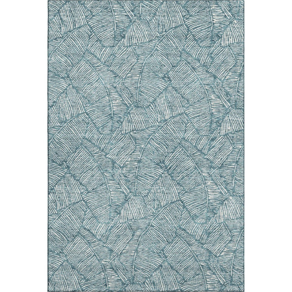 HomeRoots 10' X 14' Teal & Ivory Floral Area Rug – Washable, UV-Protected, Perfect for Family Living Spaces! 672653