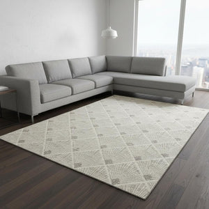 HomeRoots 10' Stylish Beige & Tan Abstract Geometric Area Rug – Washable, UV Protected, Stain-Resistant Design! 672659