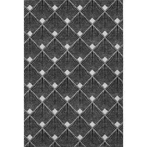 HomeRoots 10' X 14' Black And Ivory Abstract Geometric Area Rug - Durable, Washable, UV-Protected Design for Modern Homes 672665