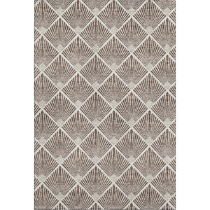 HomeRoots 5' X 8' Modern Brown and Beige Abstract Geometric Washable Area Rug - Durable, UV Protected Style! 672667