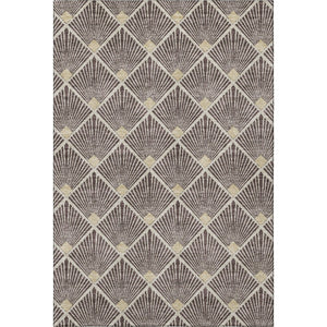 HomeRoots 5' X 8' Chocolate and Beige Geometric Area Rug – Durable, Stain-Resistant, UV-Protected for Homes 672673